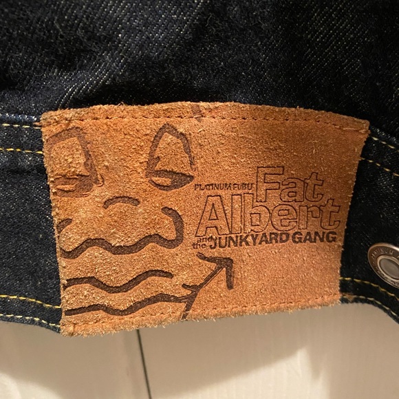 Fubu Fat AlBert Blue Long Sleeve Full Button up Pockets Vintage Denim Jacket - Picture 8 of 9